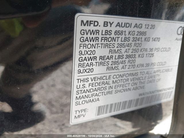WA1VXAF78MD024924 Audi Q7 Prestige 55 Tfsi Quattro Tiptronic
