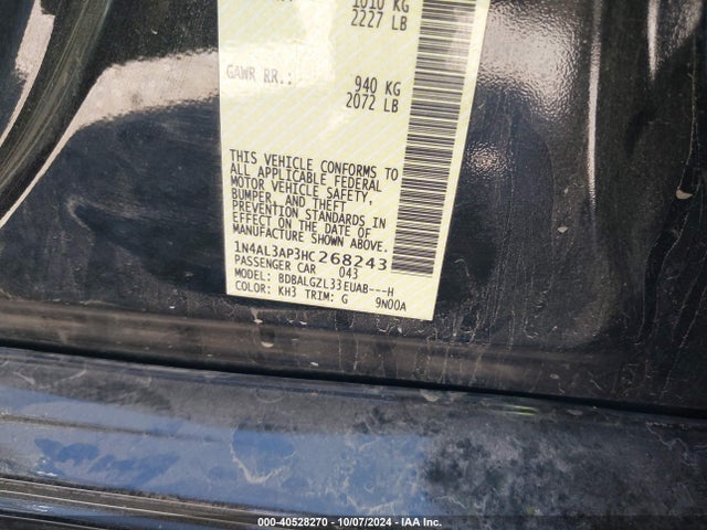 Nissan Altima 2.5 S 2017 1N4AL3AP3HC268243 Image 9