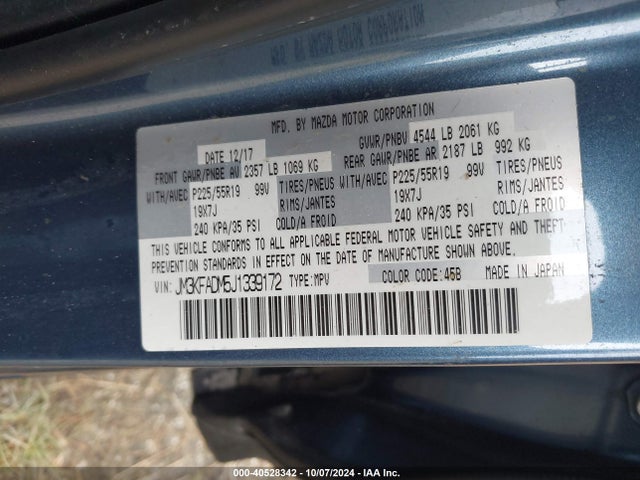 Mazda Cx-5 Grand Touring 2018 JM3KFADM5J1339172 Image 9
