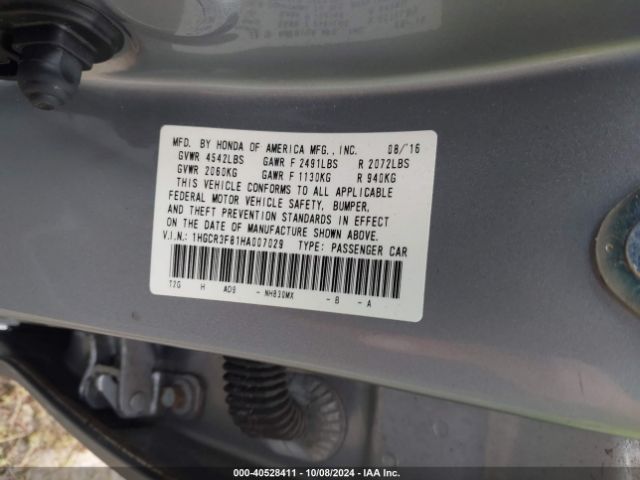 1HGCR3F81HA007029 Honda Accord Ex-l V6