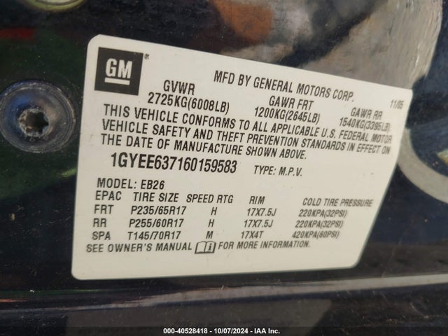 2006 CADILLAC SRX 1GYEE637160159583 Photo 8