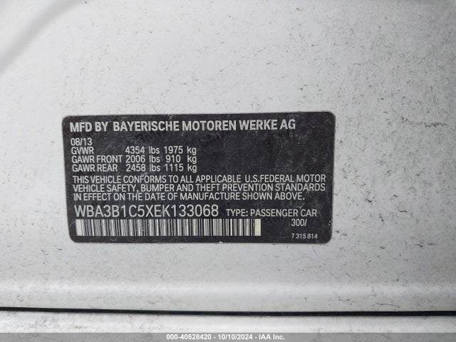 WBA3B1C5XEK133068 BMW 320i