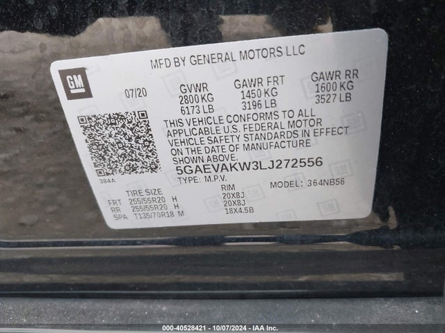 5GAEVAKW3LJ272556 Buick Enclave Awd Essence