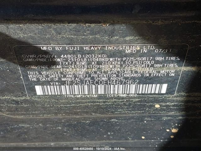 JF2SJAEC0EH467962 Subaru Forester 2.5i Premium