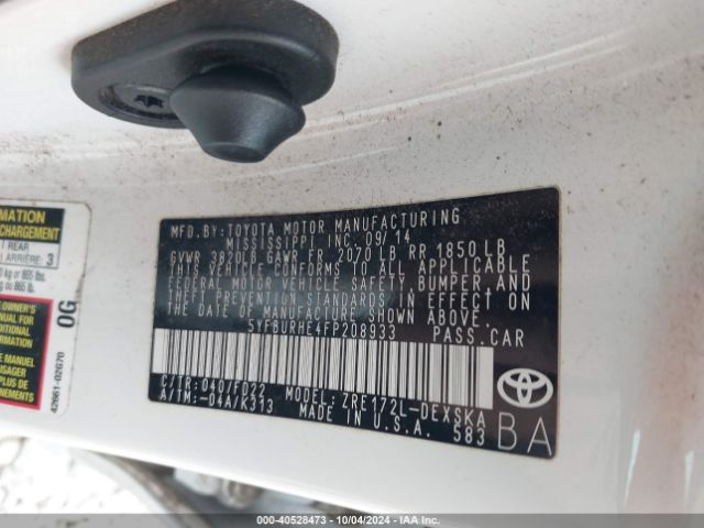 5YFBURHE4FP208933 Toyota Corolla S