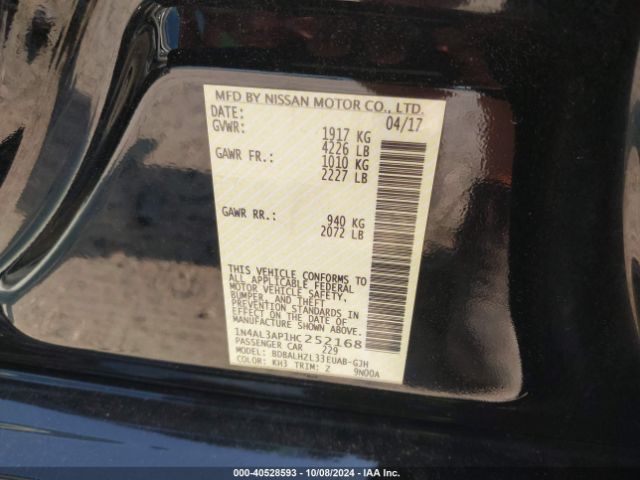 1N4AL3AP1HC252168 Nissan Altima 2.5 Sr