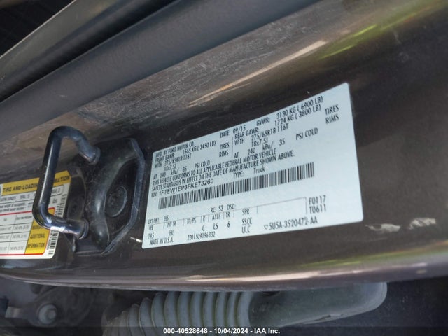 Ford F-150 Lariat 2015 1FTEW1EP3FKE73260 Image 9