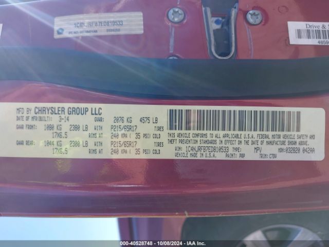 1C4NJRFB7ED810533 Jeep Patriot Latitude