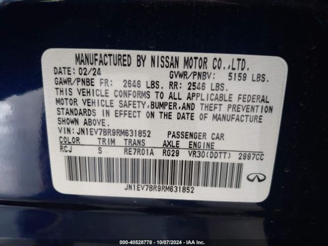 JN1EV7BR9RM631852 Infiniti Q50 Luxe Awd