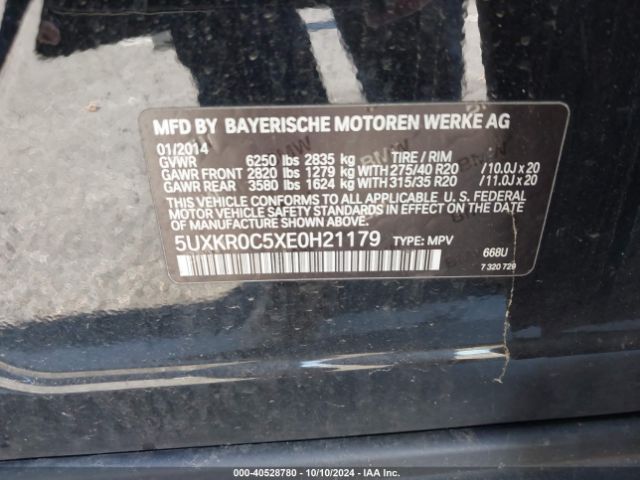 5UXKR0C5XE0H21179 BMW X5 Xdrive35i
