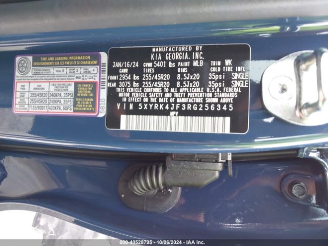 5XYRK4JF3RG256345 KIA SORENTO SX