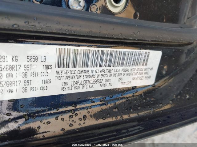 1C4PJLCB3KD358957 Jeep Cherokee Latitude Fwd