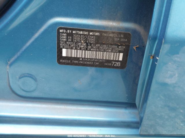 2015 MITSUBISHI MIRAGE ML32A3HJ2FH012670 Photo 8