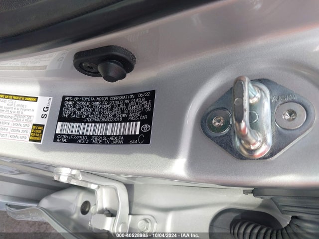 Toyota COROLLA LE 2022 JTDEPMAE8N3027018 Image 9
