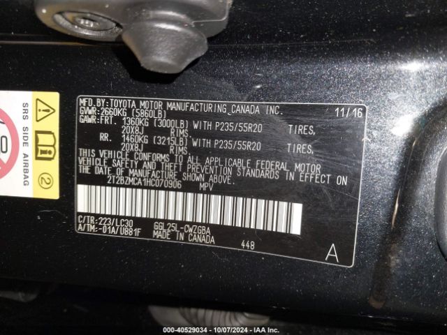 2T2BZMCA1HC070906 Lexus Rx 350 F Sport