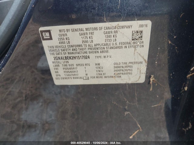 Chevrolet EQUINOX LS 2017 2GNALBEK2H1517924 Image 9