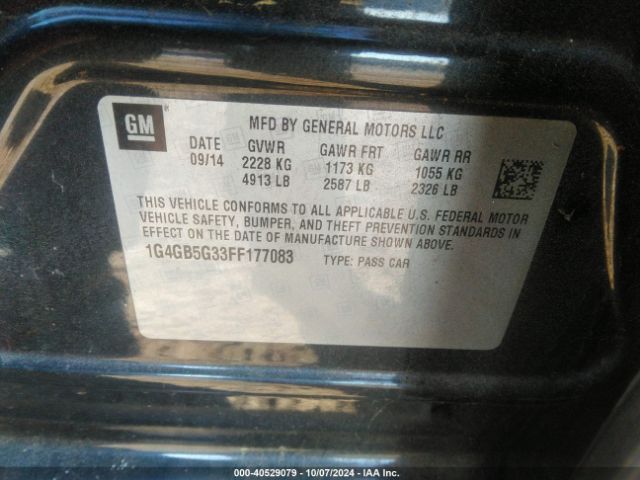 1G4GB5G33FF177083 Buick Lacrosse Leather