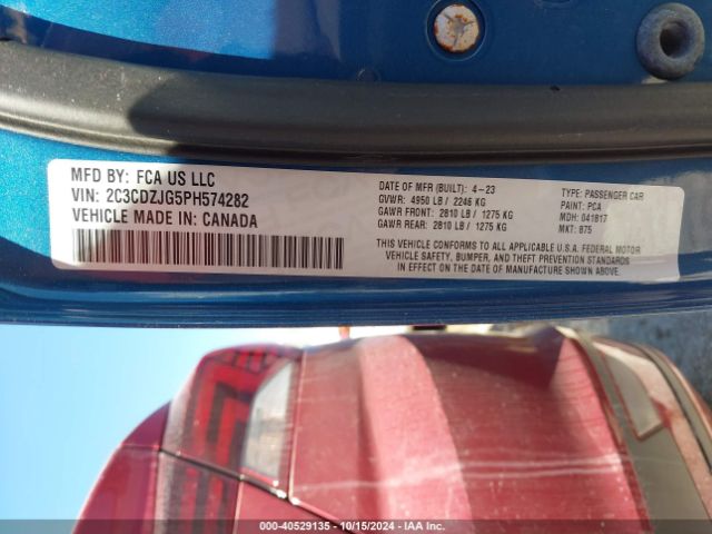 2C3CDZJG5PH574282 Dodge Challenger Gt