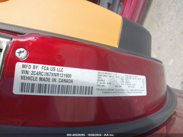 Chrysler Pacifica Hybrid Pinnacle 2022 2C4RC1N7XNR131900 Image 9