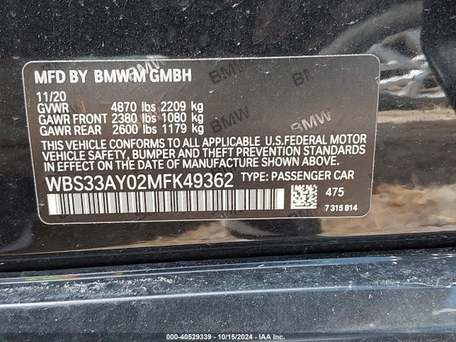 WBS33AY02MFK49362 BMW M3 Competition