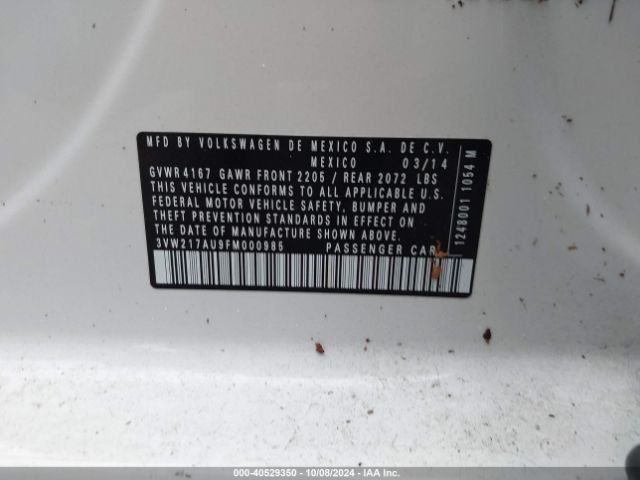 3VW217AU9FM000985 Volkswagen Golf Tsi Se 4-door