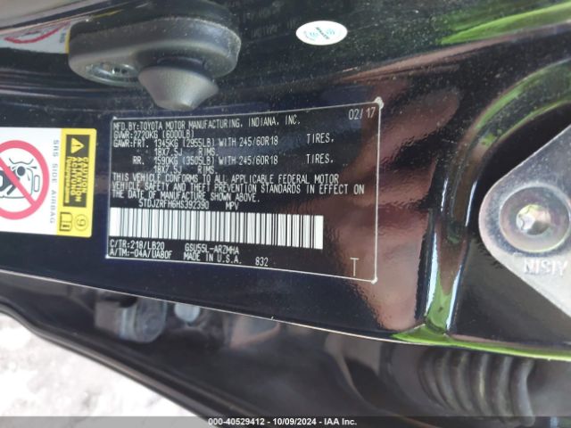 5TDJZRFH6HS392390 Toyota Highlander Xle