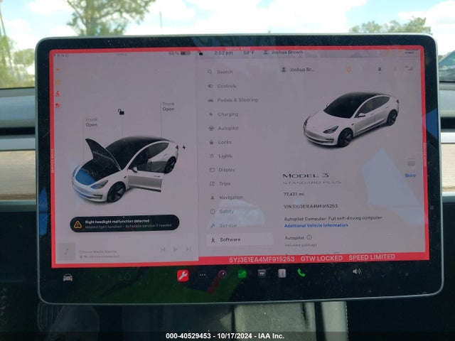 5YJ3E1EA4MF915253 Tesla Model 3 Standard Range Plus Rear-wheel Drive