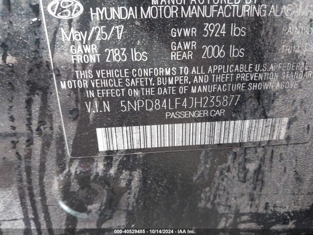 Hyundai ELANTRA SEL 2018 5NPD84LF4JH235877 Image 9