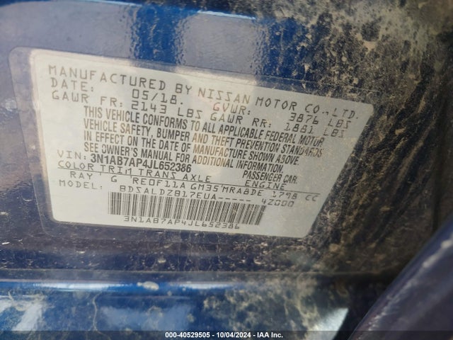 Nissan SENTRA SV 2018 3N1AB7AP4JL652386 Image 9