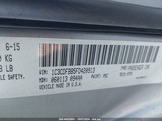 Dodge DART SXT 2015 1C3CDFBB5FD420913 Image 9