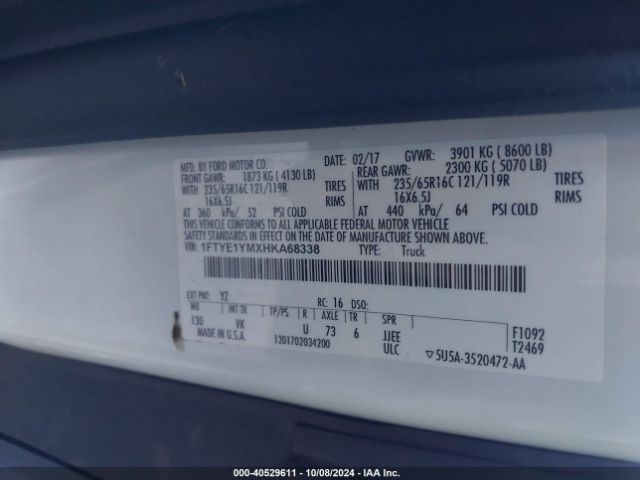 1FTYE1YMXHKA68338 Ford Transit-150