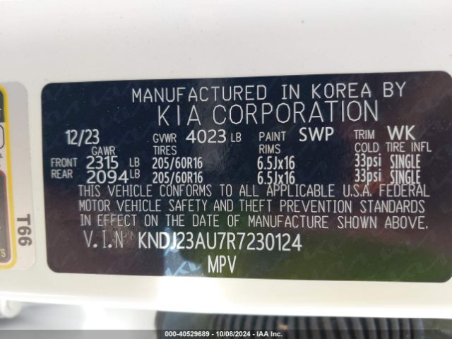 KNDJ23AU7R7230124 KIA SOUL LX