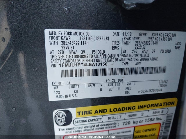 Ford Expedition King Ranch 2020 1FMJU1PT4LEA13156 Image 9