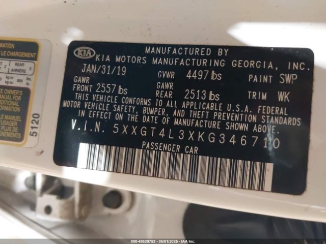 5XXGT4L3XKG346710 KIA Optima Lx