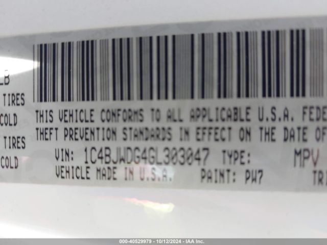 1C4BJWDG4GL303047 Jeep Wrangler Unlimited Sport