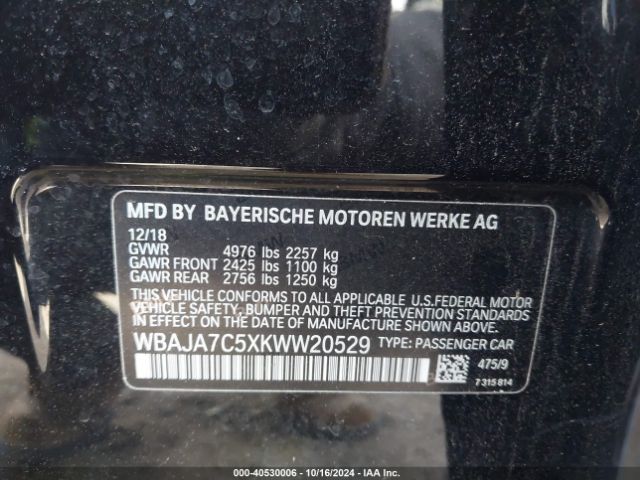 WBAJA7C5XKWW20529 BMW 530i Xdrive