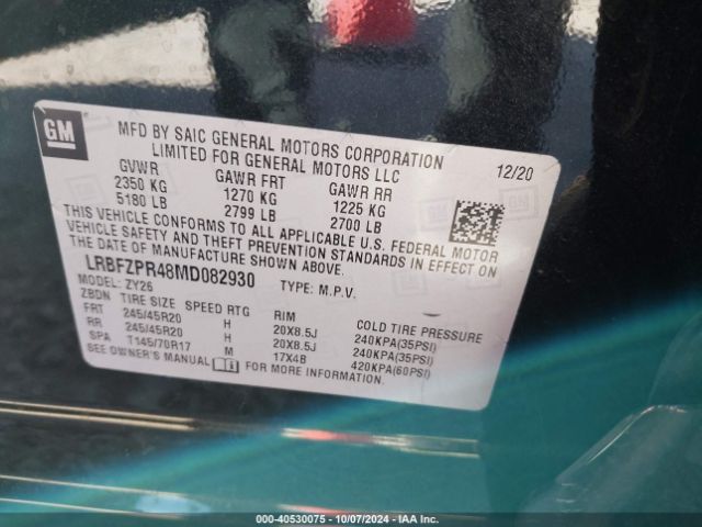 LRBFZPR48MD082930 Buick Envision Awd Essence