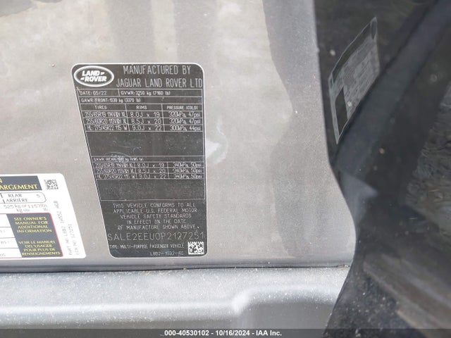 SALE2EEU0P2127251 Land Rover Defender 110 X-dynamic Se