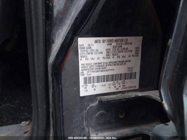 Ford F-250 Lariat 2014 1FT7W2BT2EEA37173 Image 9