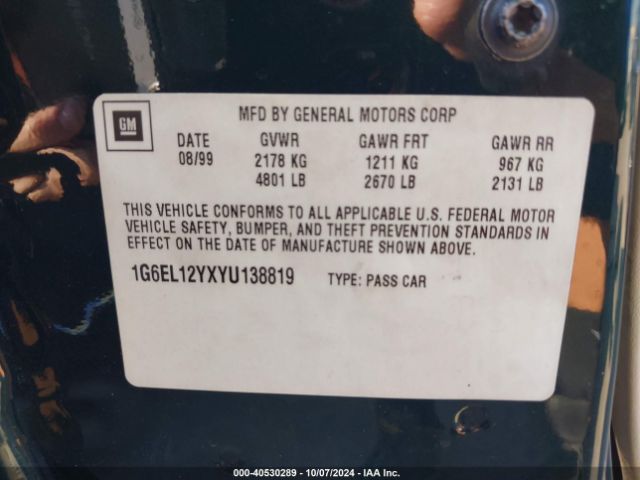 2000 CADILLAC ELDORADO 1G6EL12YXYU138819 Photo 8