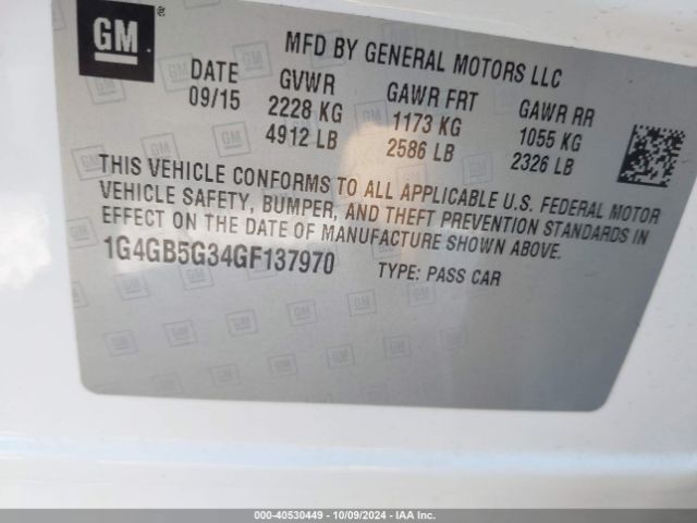 1G4GB5G34GF137970 Buick Lacrosse