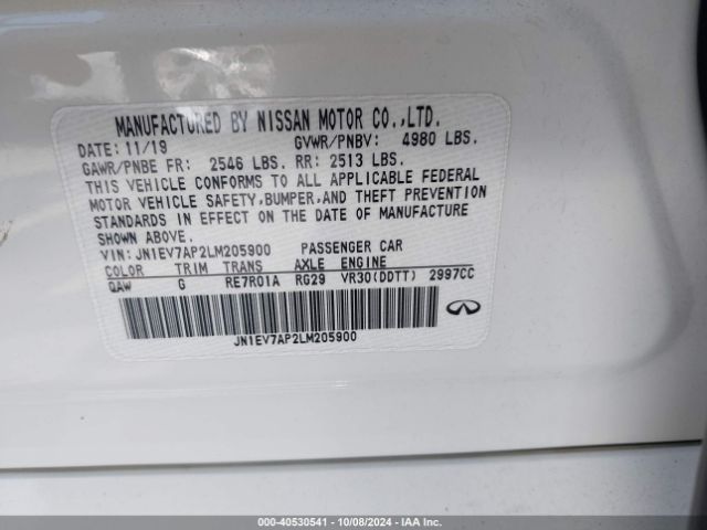 JN1EV7AP2LM205900 Infiniti Q50 LUXE