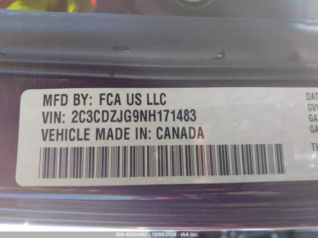 2C3CDZJG9NH171483 Dodge Challenger Gt