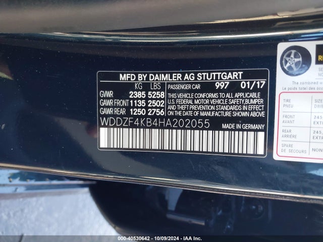 WDDZF4KB4HA202055 Mercedes-Benz E 300 4matic