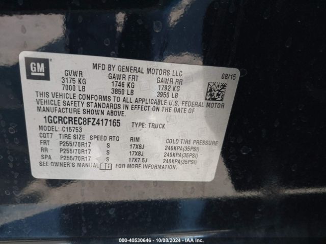 1GCRCREC8FZ417165 Chevrolet Silverado 1500 1lt