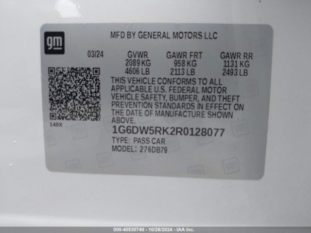 1G6DW5RK2R0128077 Cadillac CT5 LUXURY