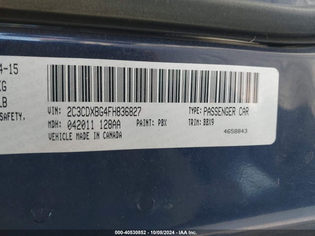Dodge Charger Se 2015 2C3CDXBG4FH836827 Image 9