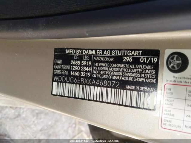 WDDUG6EBXKA468072 Mercedes-Benz S 450 4matic