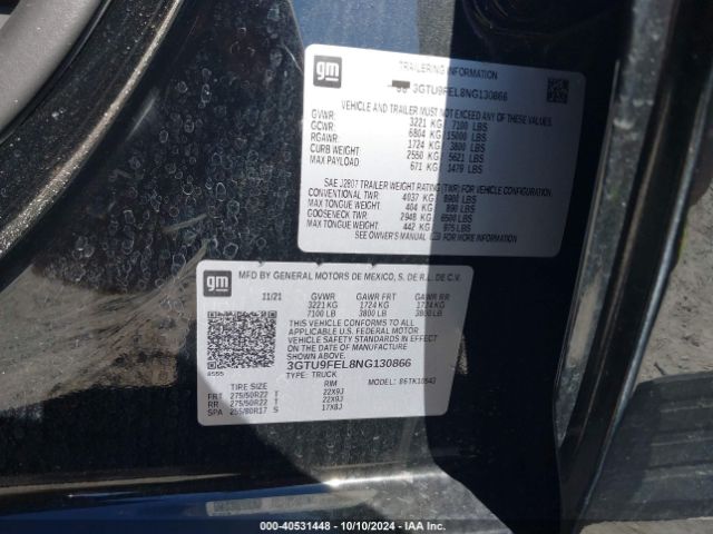 3GTU9FEL8NG130866 GMC Sierra 1500 Limited 4wd  Short Box Denali