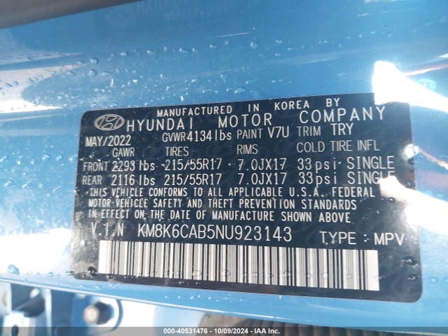 Hyundai Kona Sel 2022 KM8K6CAB5NU923143 Image 9